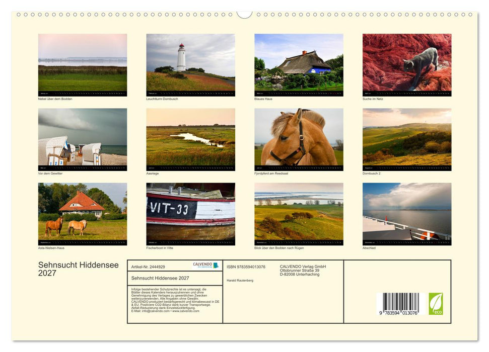 Sehnsucht Hiddensee 2027 (CALVENDO Premium Wandkalender 2027)