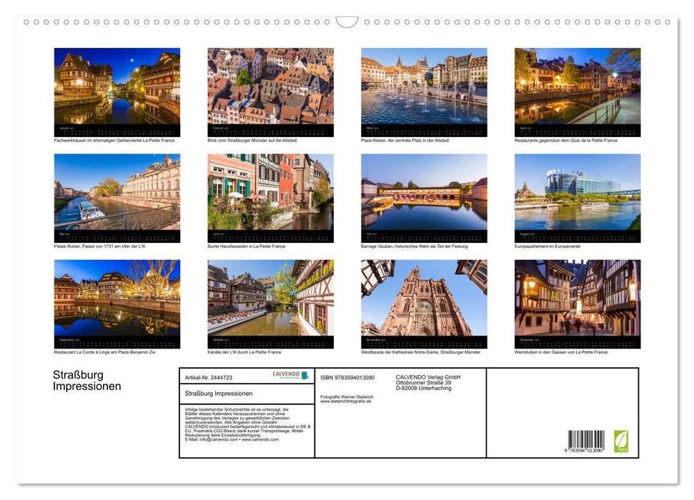 Straßburg Impressionen (CALVENDO Wandkalender 2027)