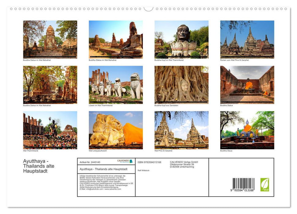 Ayutthaya - Thailands alte Hauptstadt (CALVENDO Premium Wandkalender 2027)