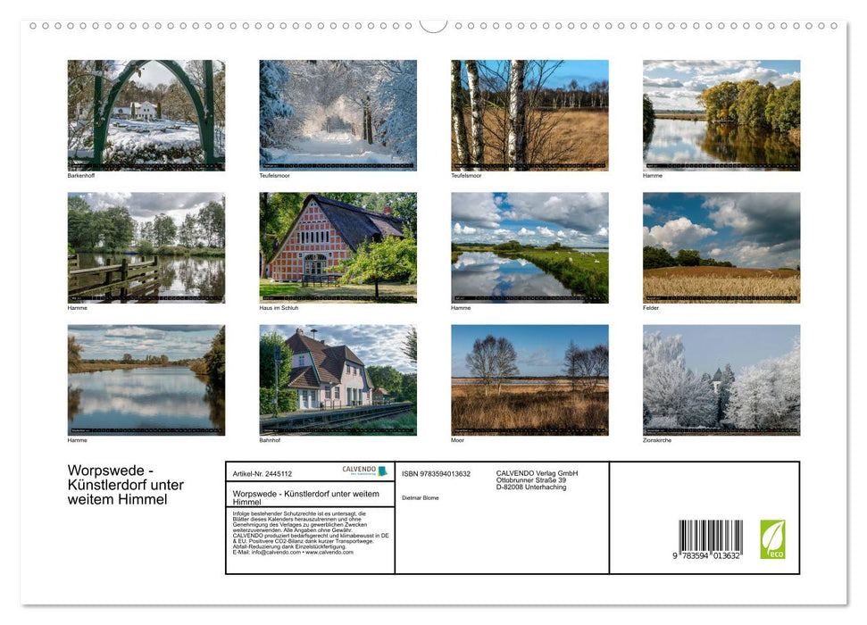 Worpswede - Künstlerdorf unter weitem Himmel (CALVENDO Premium Wandkalender 2027)