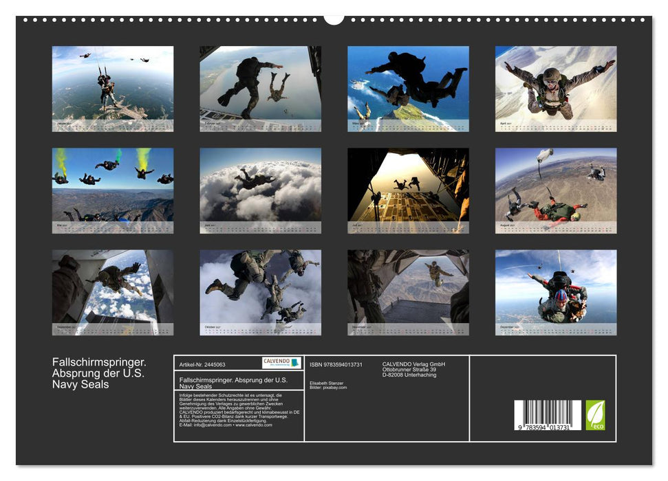 Fallschirmspringer. Absprung der U.S. Navy Seals (CALVENDO Premium Wandkalender 2027)