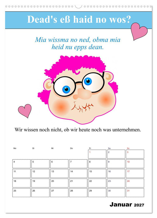 So a Schmarrn! Bairische Mundart (CALVENDO Wandkalender 2027)