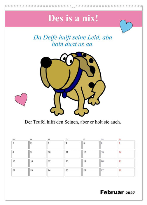 So a Schmarrn! Bairische Mundart (CALVENDO Wandkalender 2027)