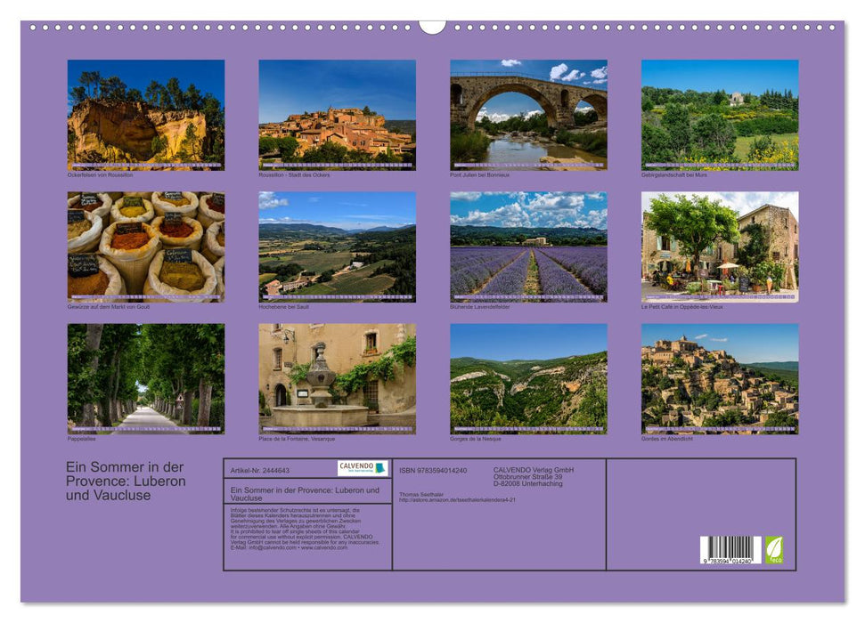 Ein Sommer in der Provence: Luberon und Vaucluse (CALVENDO Wandkalender 2027)