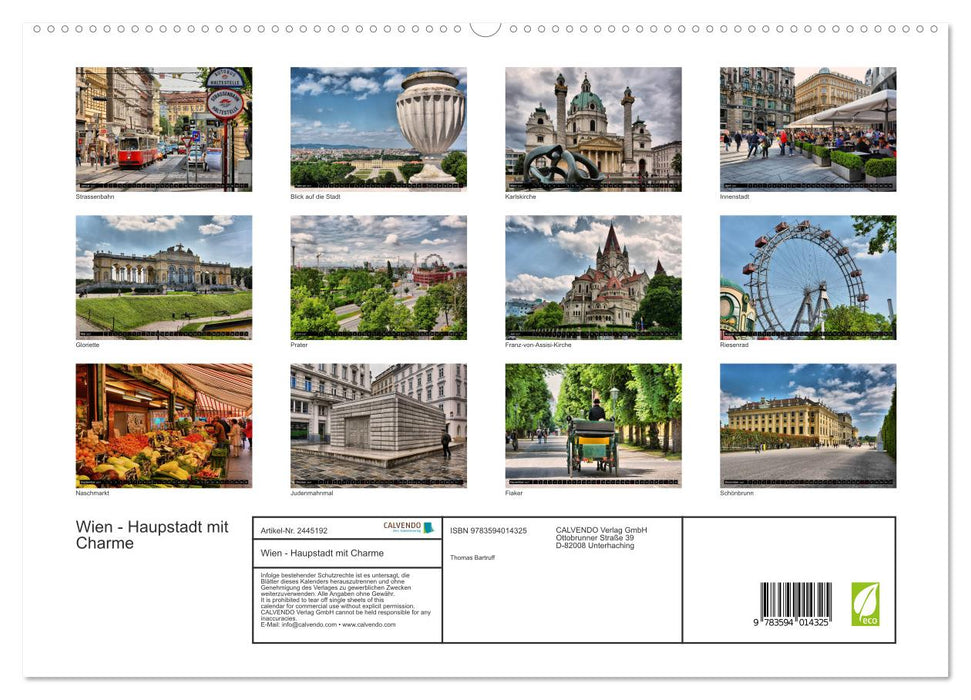 Wien - Haupstadt mit Charme (CALVENDO Premium Wandkalender 2027)