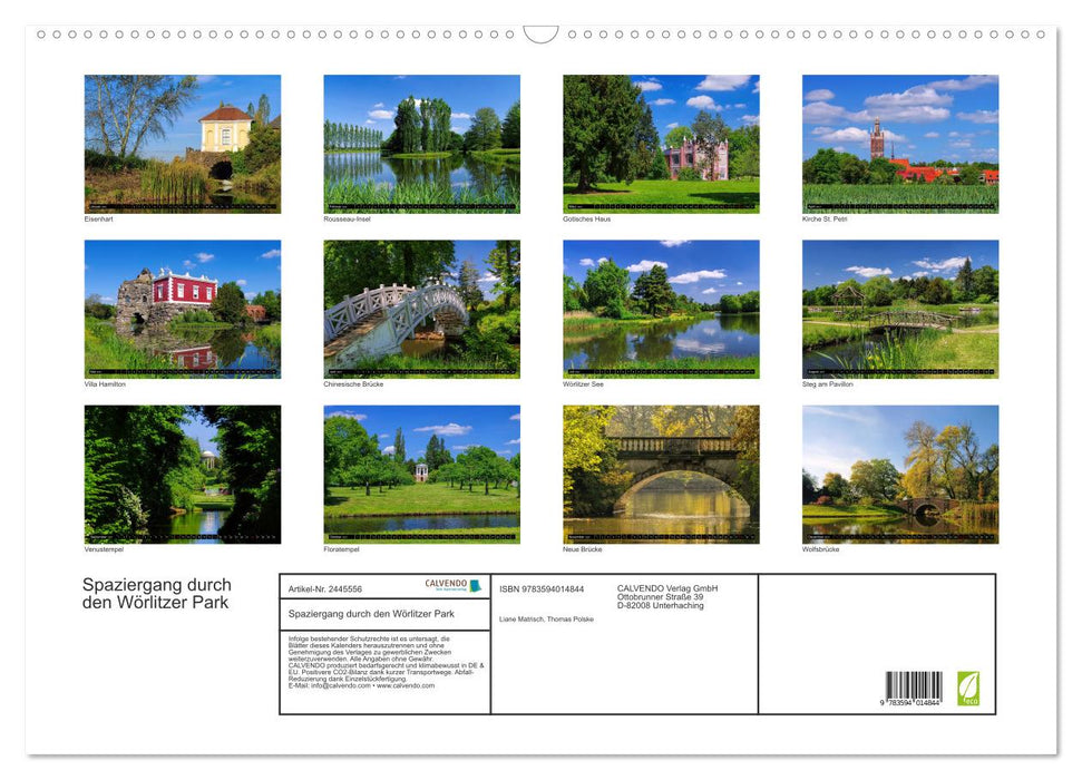 Spaziergang durch den Wörlitzer Park (CALVENDO Wandkalender 2027)