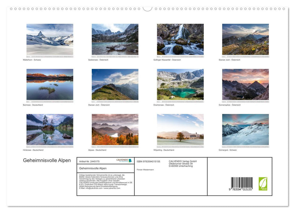 Geheimnisvolle Alpen (CALVENDO Premium Wandkalender 2027)