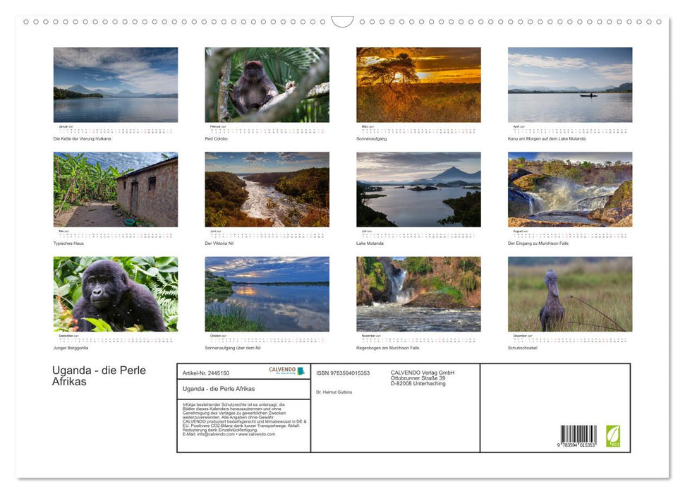 Uganda - die Perle Afrikas (CALVENDO Wandkalender 2027)