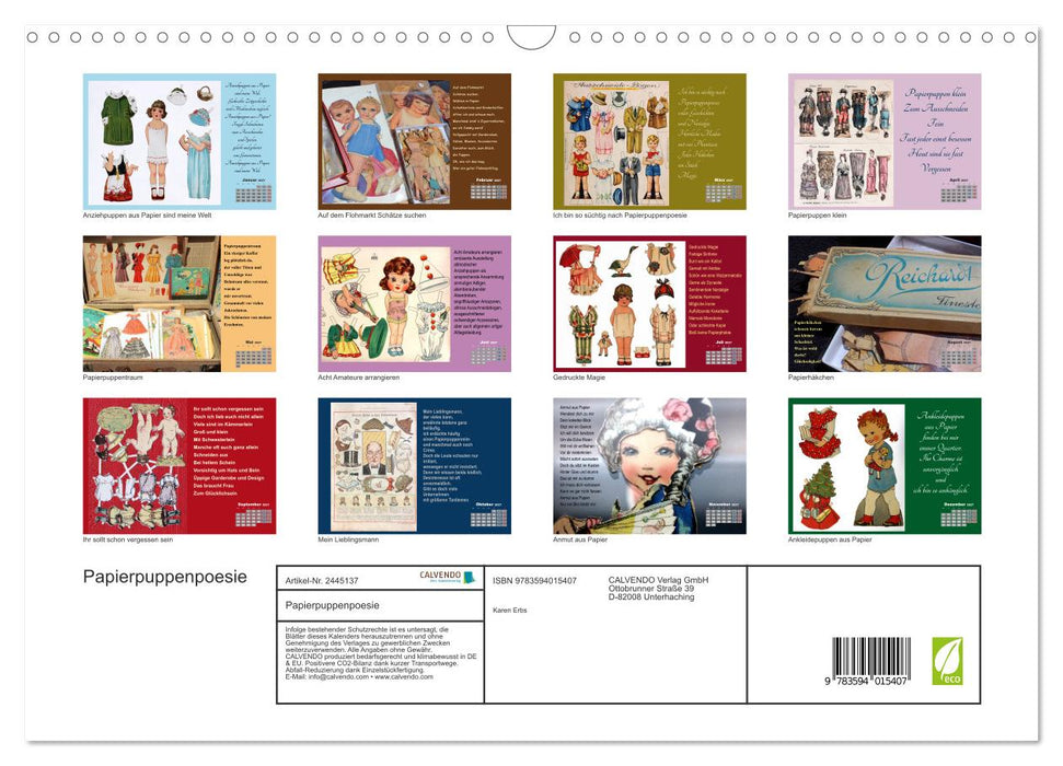 Papierpuppenpoesie (CALVENDO Wandkalender 2027)