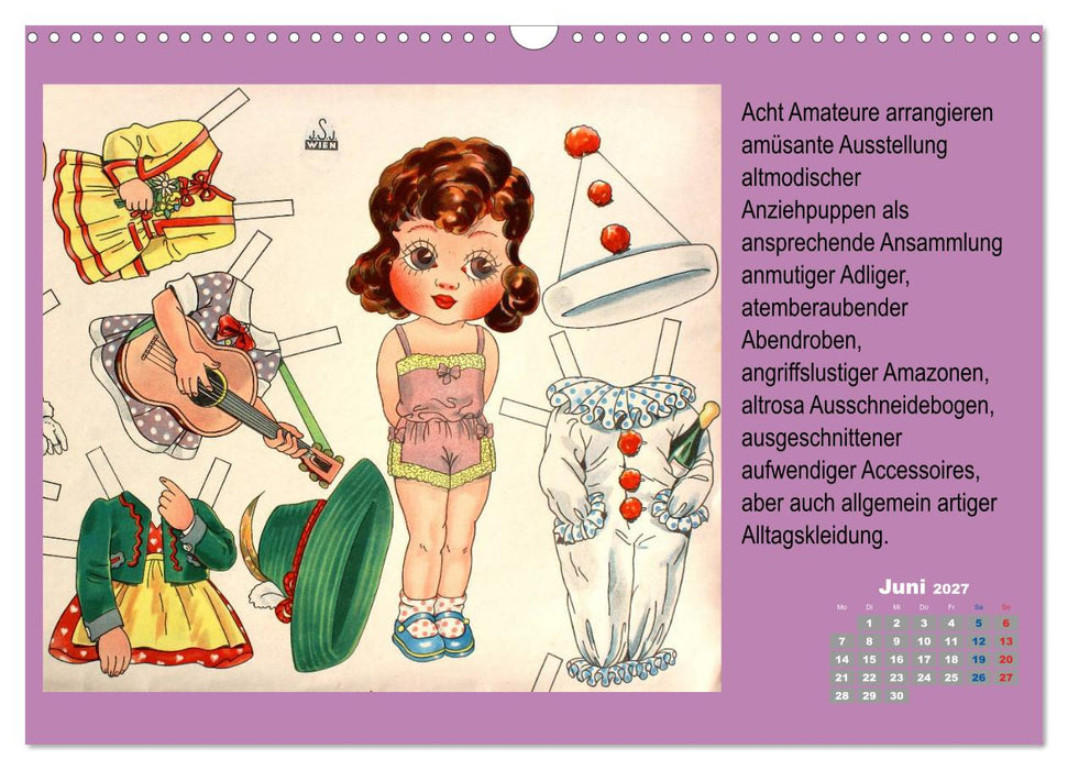 Papierpuppenpoesie (CALVENDO Wandkalender 2027)