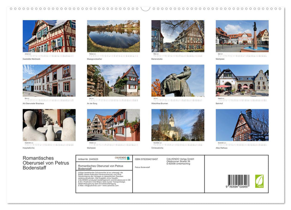 Romantisches Oberursel von Petrus Bodenstaff (CALVENDO Premium Wandkalender 2027)
