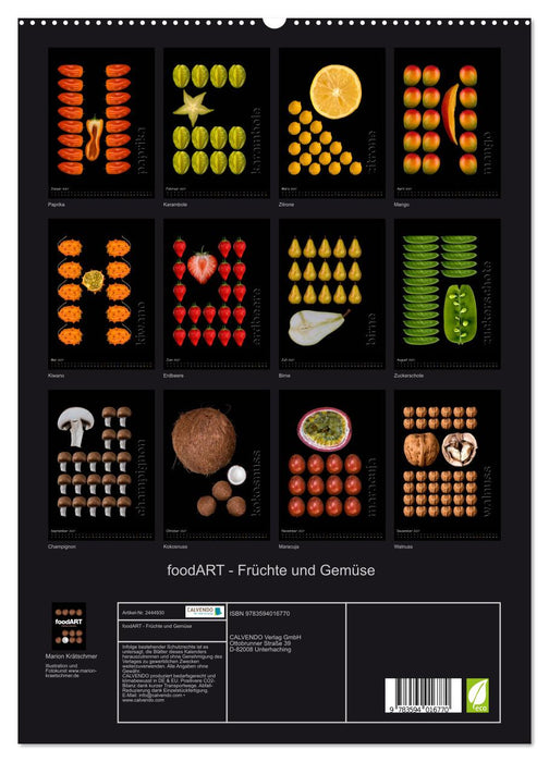 foodART - Früchte und Gemüse (CALVENDO Premium Wandkalender 2027)
