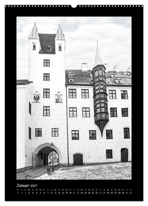 Liebenswertes München 2027 - Stilisierte Fotografien in schwarzweiß (CALVENDO Premium Wandkalender 2027)