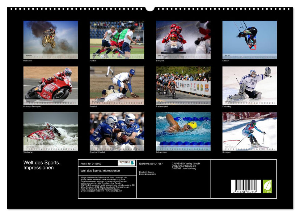 Welt des Sports. Impressionen (CALVENDO Premium Wandkalender 2027)