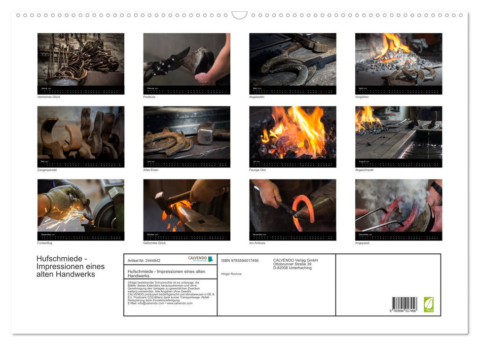Hufschmiede - Impressionen eines alten Handwerks (CALVENDO Wandkalender 2027)