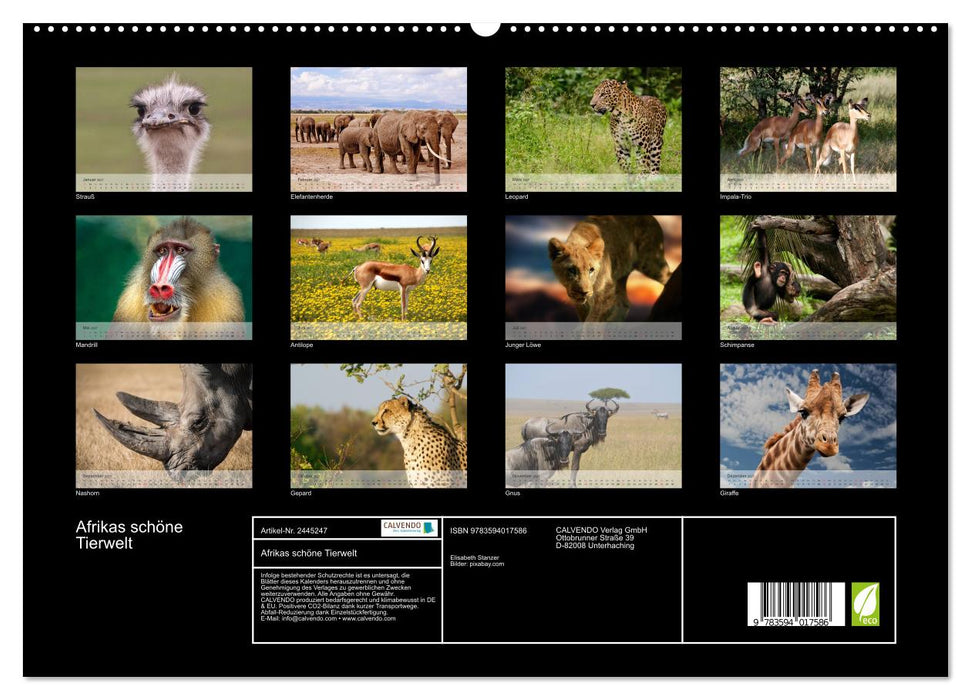 Afrikas schöne Tierwelt (CALVENDO Premium Wandkalender 2027)