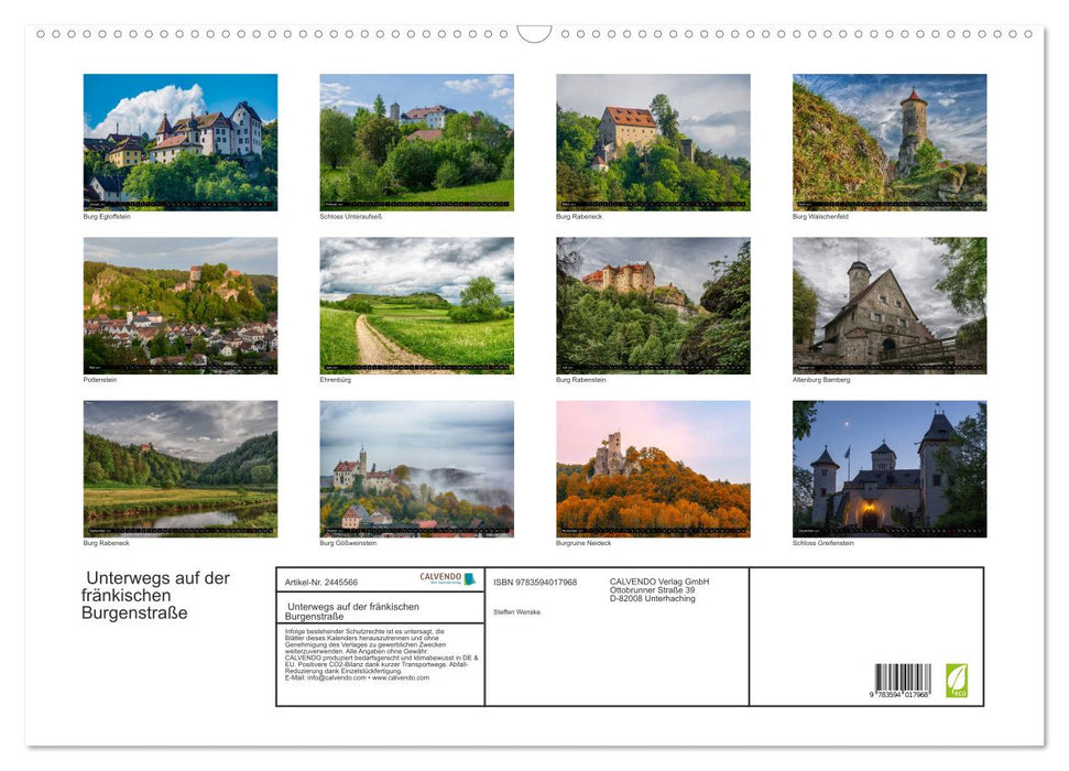 Unterwegs auf der fränkischen Burgenstraße (CALVENDO Wandkalender 2027)