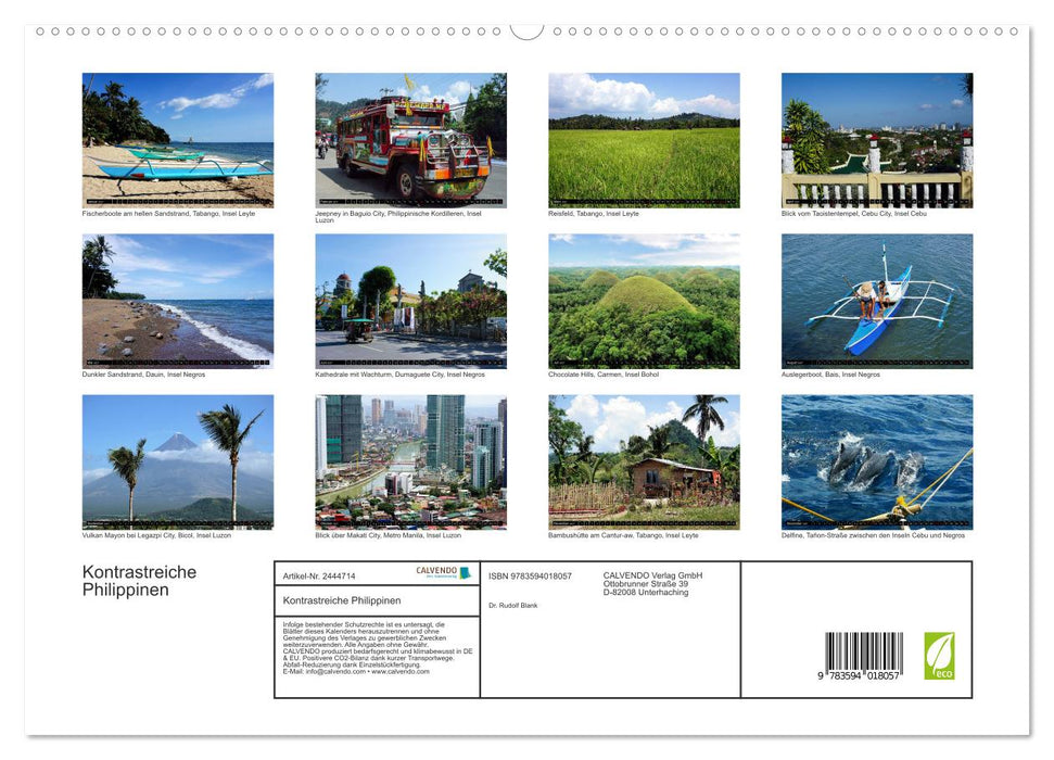Kontrastreiche Philippinen (CALVENDO Premium Wandkalender 2027)