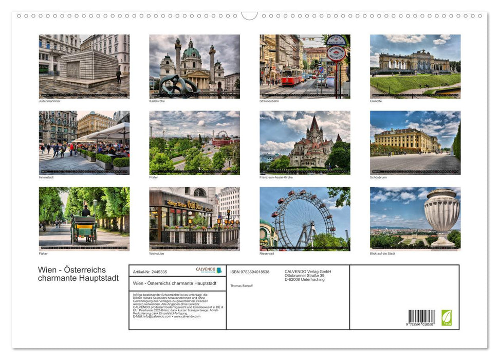 Wien - Österreichs charmante Hauptstadt (CALVENDO Wandkalender 2027)