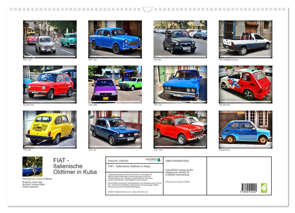 FIAT - Italienische Oldtimer in Kuba (CALVENDO Wandkalender 2027)