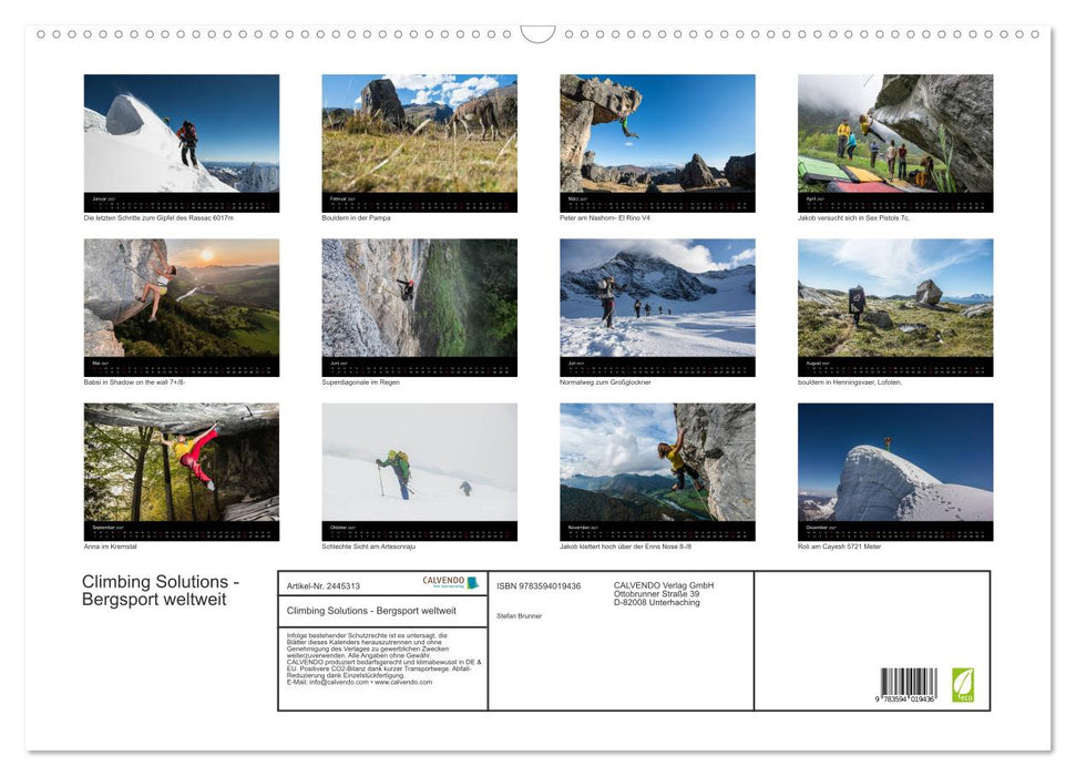 Climbing Solutions - Bergsport weltweit (CALVENDO Wandkalender 2027)