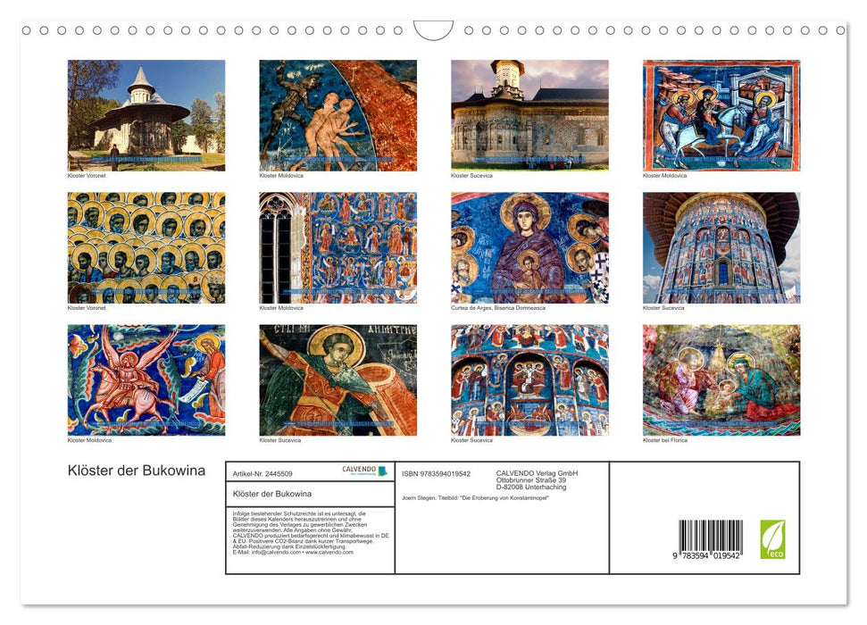 Klöster der Bukowina (CALVENDO Wandkalender 2027)