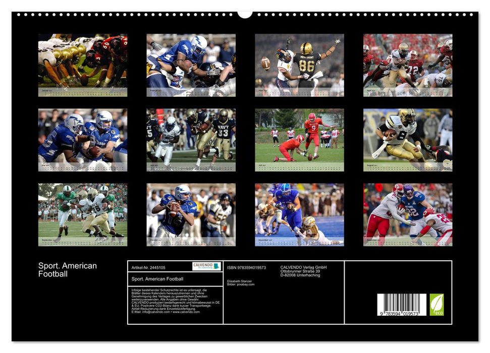 Sport. American Football (CALVENDO Premium Wandkalender 2027)