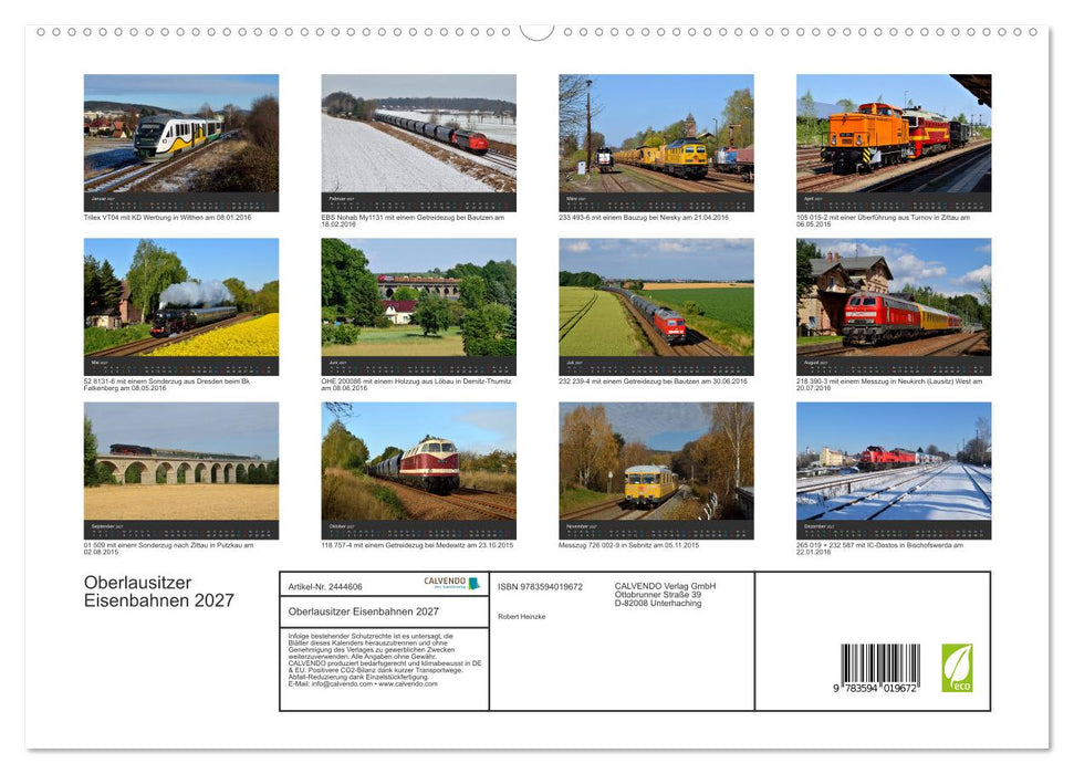 Oberlausitzer Eisenbahnen 2027 (CALVENDO Premium Wandkalender 2027)