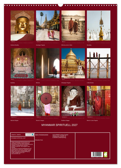 MYANMAR SPIRITUELL 2027 (CALVENDO Wandkalender 2027)