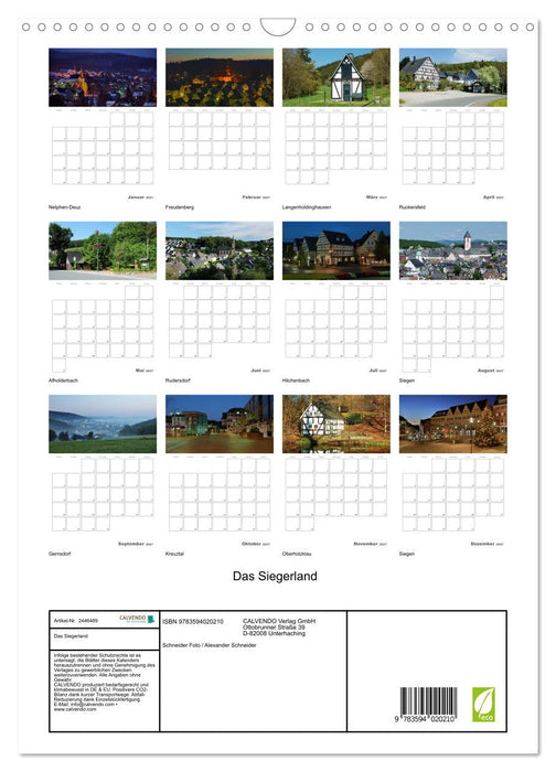 Das Siegerland (CALVENDO Wandkalender 2027)