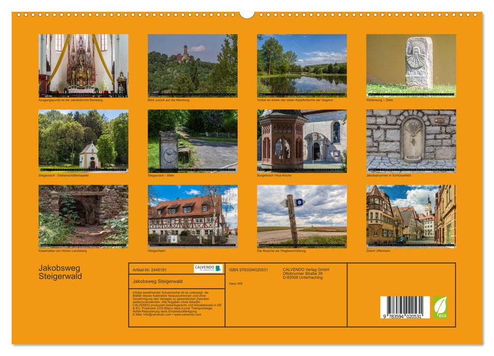 Jakobsweg Steigerwald (CALVENDO Premium Wandkalender 2027)