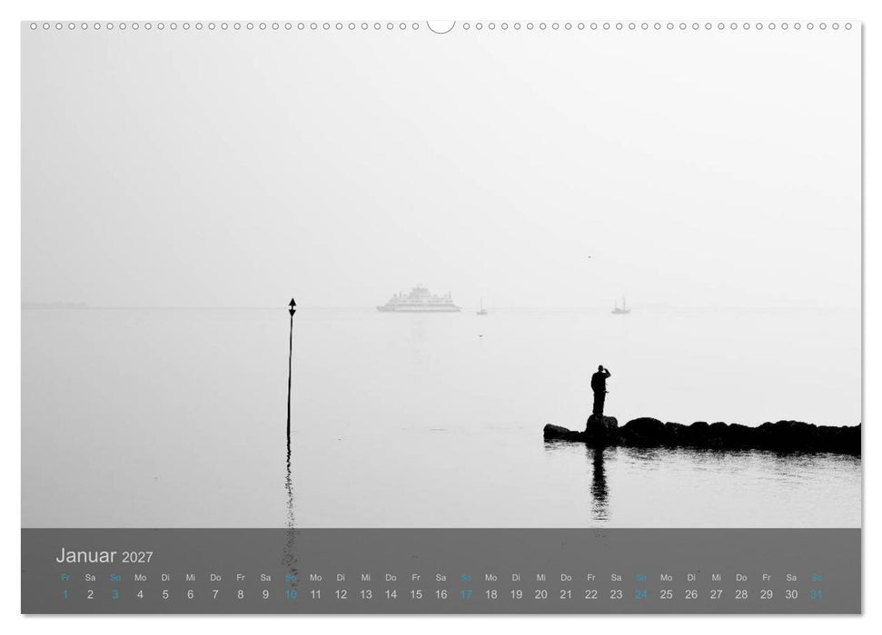 Seestücke. Schwarzweiße Nordseeimpressionen 2027 (CALVENDO Wandkalender 2027)