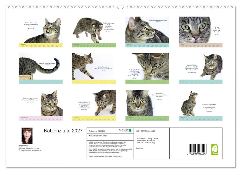 Katzenzitate 2027 (CALVENDO Premium Wandkalender 2027)