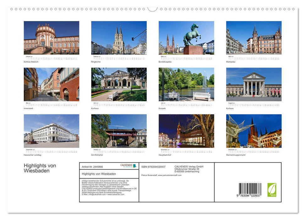 Highlights von Wiesbaden (CALVENDO Premium Wandkalender 2027)