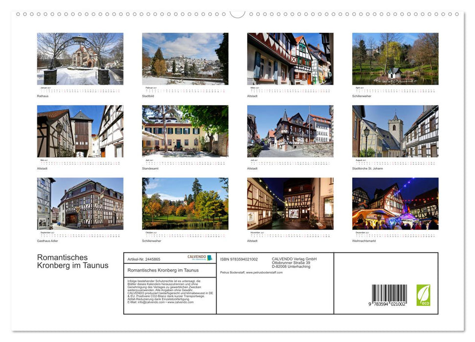 Romantisches Kronberg im Taunus (CALVENDO Premium Wandkalender 2027)