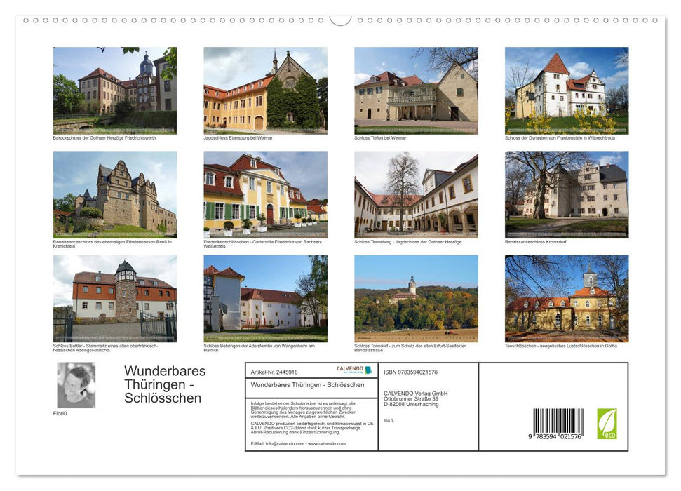 Wunderbares Thüringen - Schlösschen (CALVENDO Premium Wandkalender 2027)