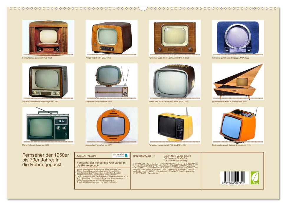 Fernseher der 1950er bis 70er Jahre: In die Röhre geguckt (CALVENDO Premium Wandkalender 2027)
