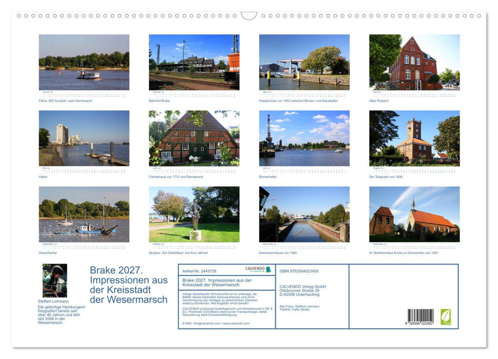 Brake 2027. Impressionen aus der Kreisstadt der Wesermarsch (CALVENDO Wandkalender 2027)