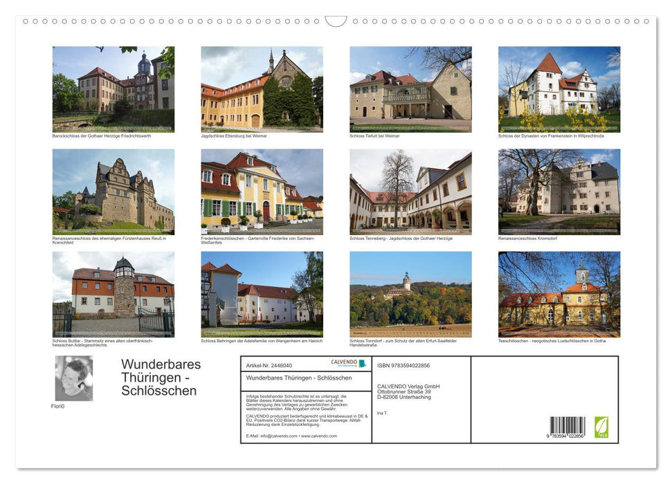 Wunderbares Thüringen - Schlösschen (CALVENDO Wandkalender 2027)