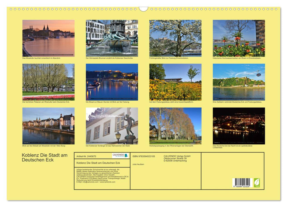 Koblenz Die Stadt am Deutschen Eck (CALVENDO Wandkalender 2027)