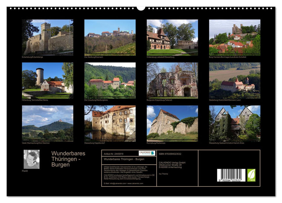 Wunderbares Thüringen - Burgen (CALVENDO Premium Wandkalender 2027)