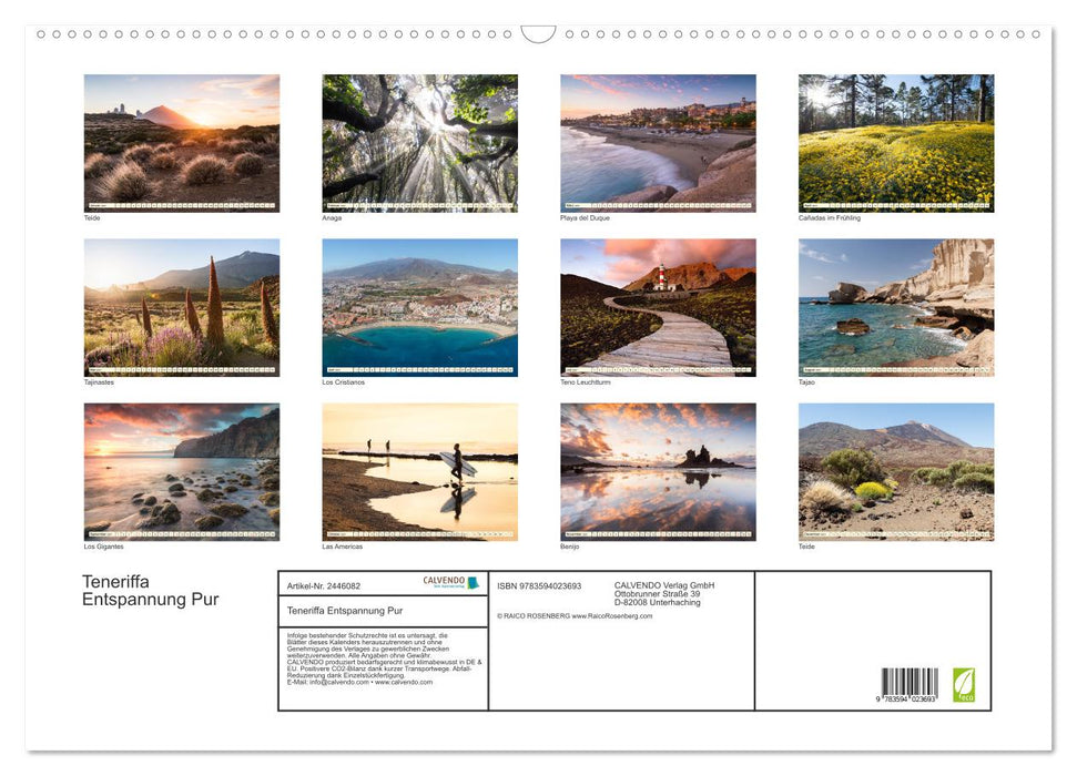 Teneriffa Entspannung Pur (CALVENDO Wandkalender 2027)