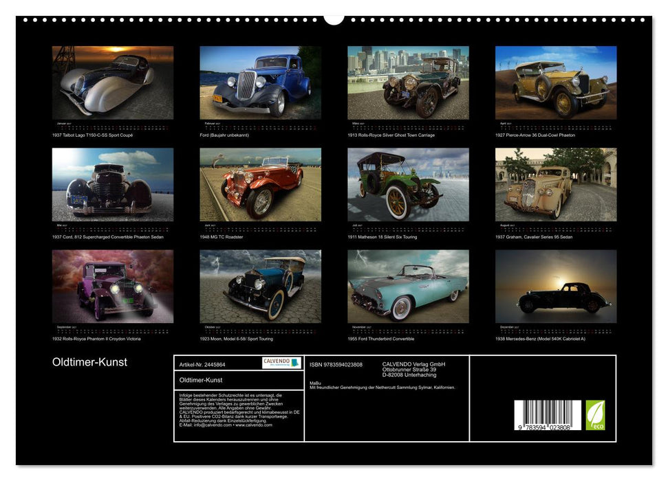 Oldtimer-Kunst (CALVENDO Premium Wandkalender 2027)