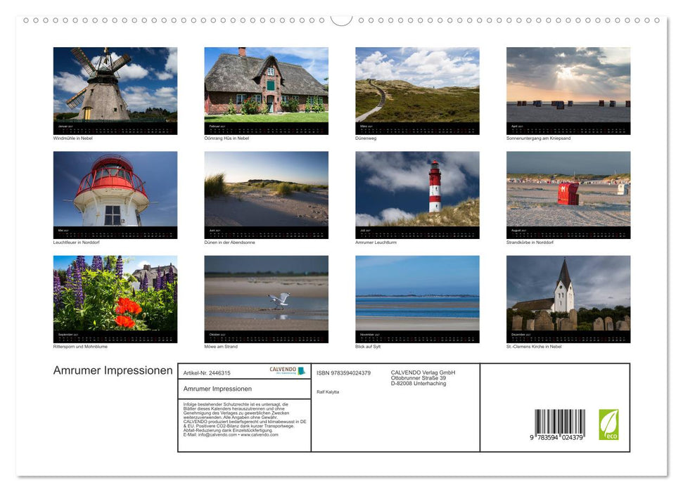 Amrumer Impressionen (CALVENDO Premium Wandkalender 2027)