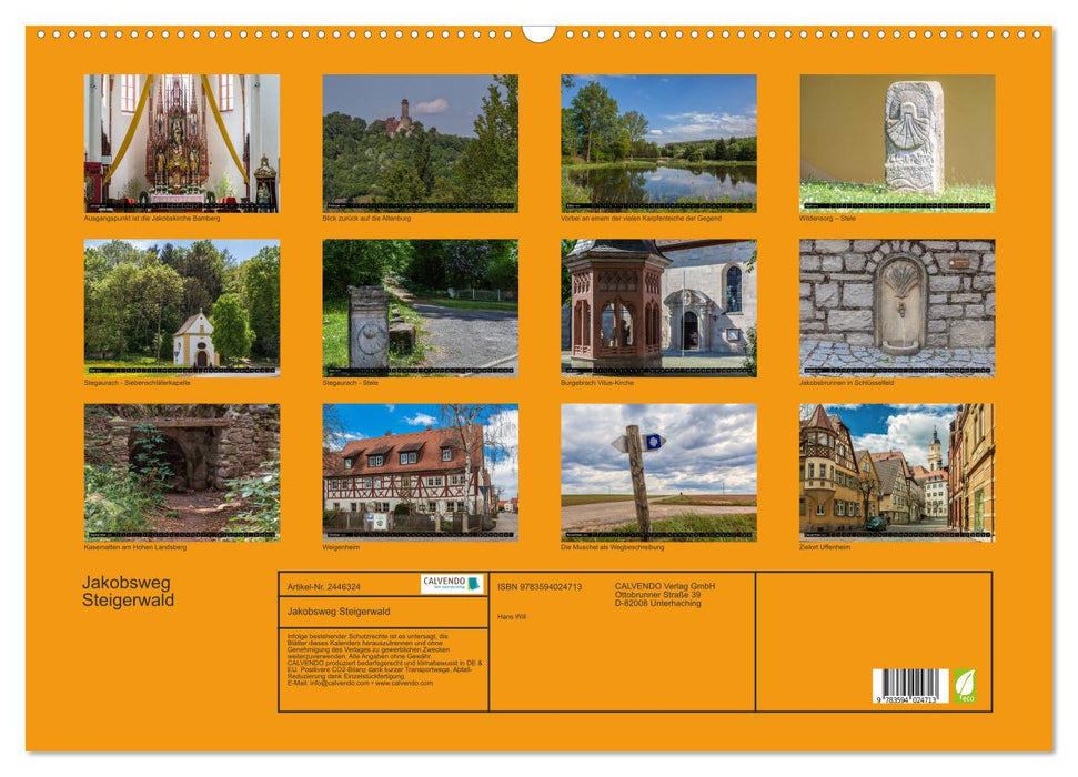 Jakobsweg Steigerwald (CALVENDO Wandkalender 2027)