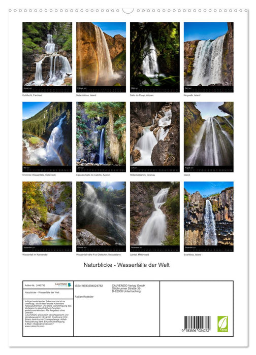 Naturblicke - Wasserfälle der Welt (CALVENDO Premium Wandkalender 2027)