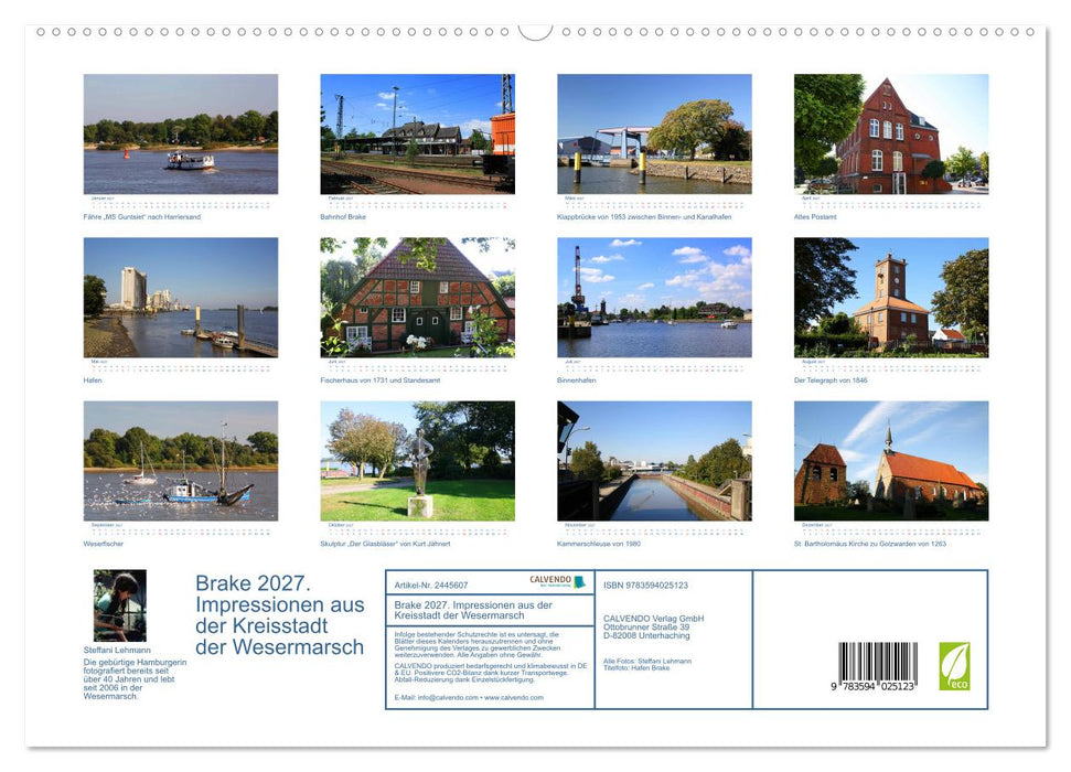Brake 2027. Impressionen aus der Kreisstadt der Wesermarsch (CALVENDO Premium Wandkalender 2027)