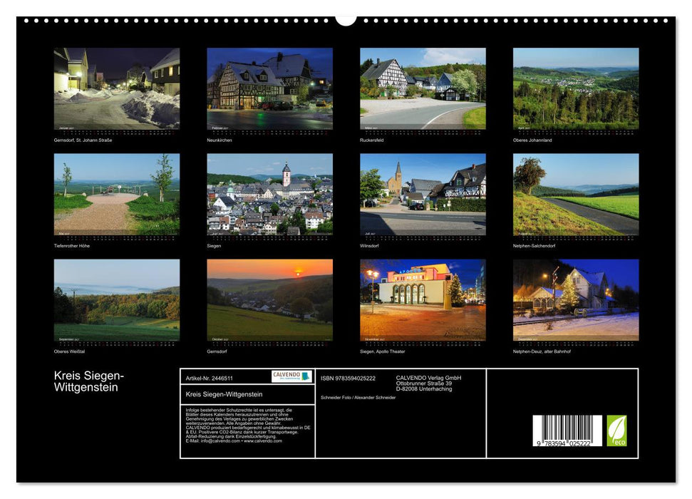 Kreis Siegen-Wittgenstein (CALVENDO Premium Wandkalender 2027)