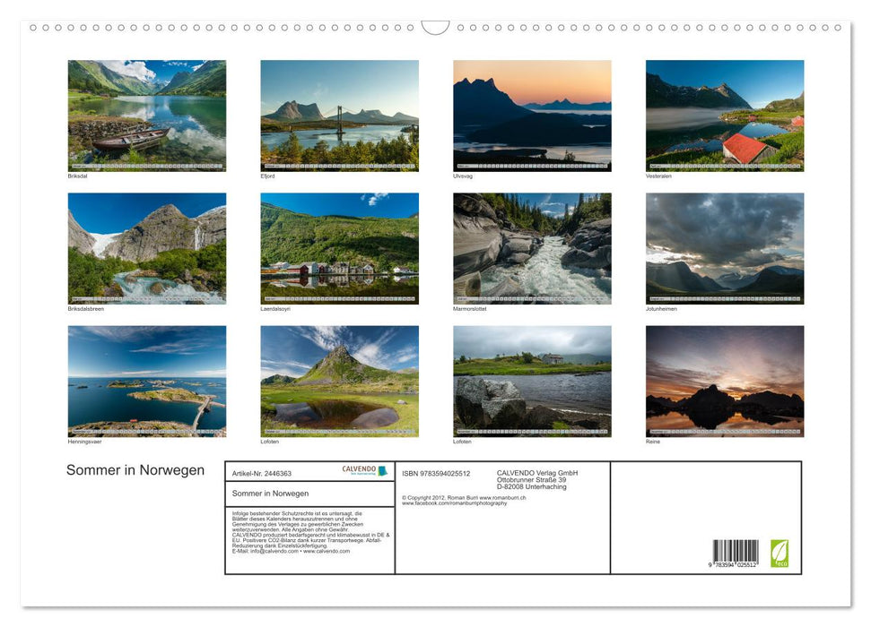 Sommer in Norwegen (CALVENDO Wandkalender 2027)