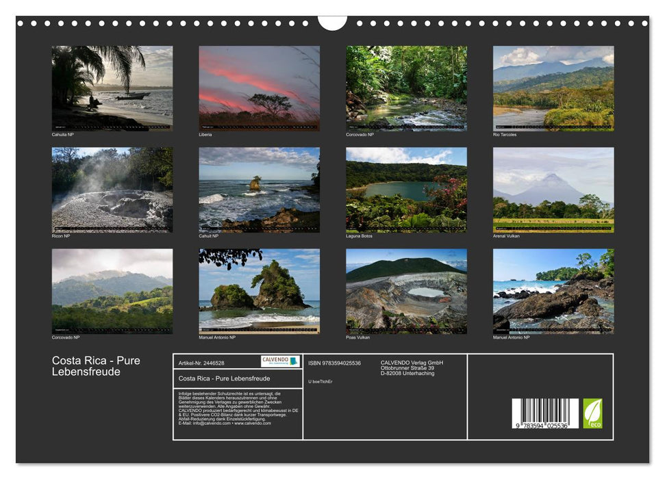 Costa Rica - Pure Lebensfreude (CALVENDO Wandkalender 2027)